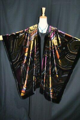 shopping מעילים וג׳קטים Art Classic Burnout Velvet Bright colour Flower Caftan Kimono Multi Gypsy