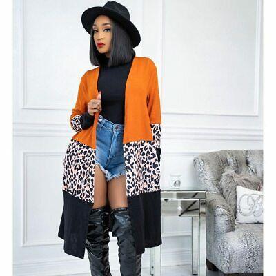 shopping מעילים וג׳קטים Spring Leopard Camouflage Patchwork Thin Cardigan Long Coat Women 2021