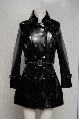 shopping מעילים וג׳קטים New Classic Fit Sexy Vinyl Trench Raincoat Women's Trench Coat All sizes