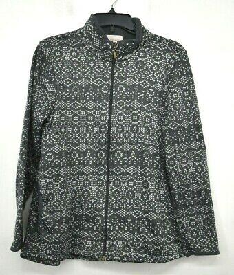 shopping מעילים וג׳קטים Stan Herman Womens Black Zipper Stand Up Collar 2 Pocket Long Sleeve Jacket M