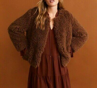 shopping מעילים וג׳קטים MANGO MNG WOMEN BROWN Faux SHEEPSKIN Shearling Jacket NEW TAG SIZE UK M 10 BOX