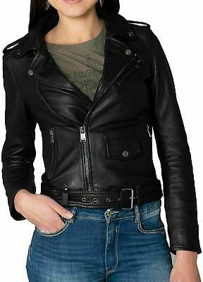 shopping מעילים וג׳קטים Damen Lammleder Echtleder Modisch Biker Motorrad Enganliegend Jacke - WJ073