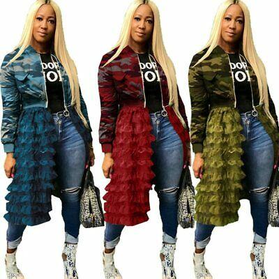 shopping מעילים וג׳קטים Winter Women's Long-sleeved Fashion Round Neck Casual Camouflage Printed Loose