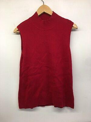 shopping מעילים וג׳קטים Christopher & Banks Red Pull Over Vest Womens Size M Sleeveless Cotton