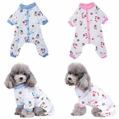 shopping ציוד לחיות מחמד Small Toy Dog Pajamas Clothes Cotton Jumpsuit Shirt Cozy Sleepwear XS-XL