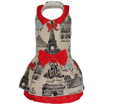 shopping ציוד לחיות מחמד Dog dress Love Paris for small dog chihuahua toy breed, dachshund XXS-M