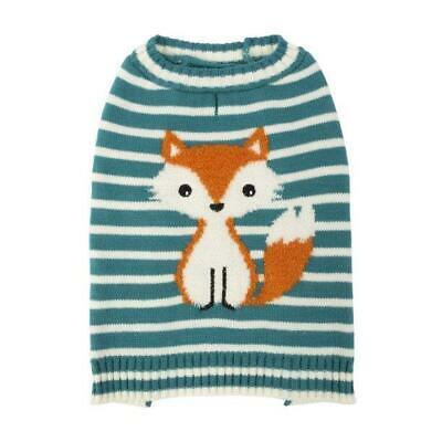 shopping ציוד לחיות מחמד Vibrant Life Blue Striped Fox Dog Sweater Small 13" Winter Pet Apparel Toy