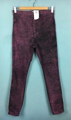 shopping מכנסיים Asos Purple BlackWash Rivington High Waist Skinny Jeans Jeggings W28 L32 10 -B42