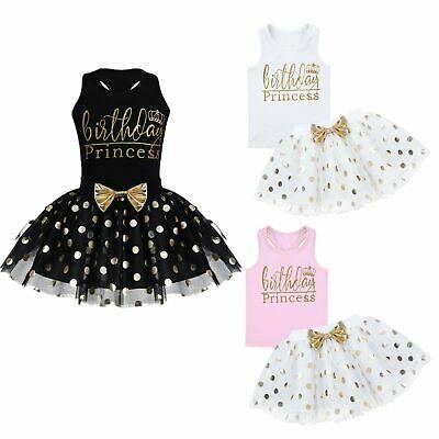 shopping אופנה ילדים Baby Kids Girls Birthday Princess  Clothes Outfit Tutu Skirt Dress+Top Party Set