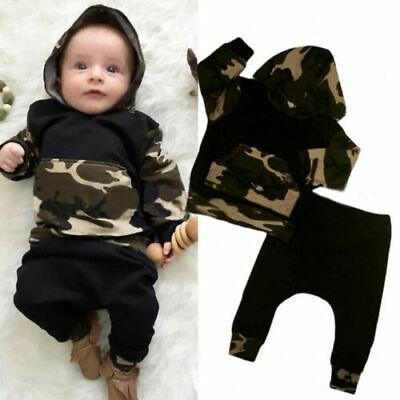 shopping אופנה ילדים Toddler Baby Boys Kids Clothes Long Sleeve Camo Hoodie + Pants Outfits Casual