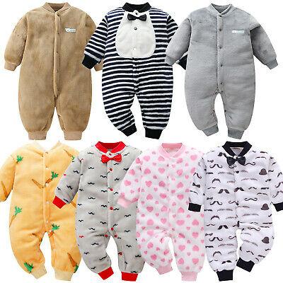 shopping אופנה ילדים Newborn Infant Kid Baby Girl&Boy Fleece Cartoon Jumpsuit Playsuit Romper Clothes