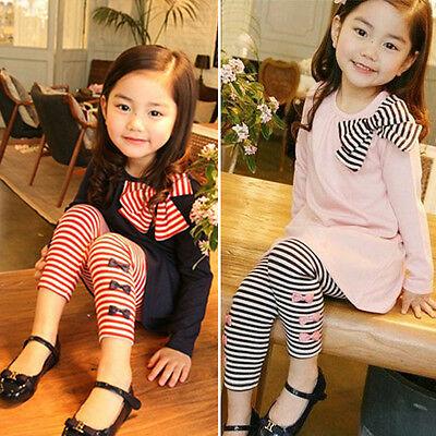 shopping אופנה ילדים Toddler Kids Babys Girls Outfits Casual T-shirt Dress Top Long Pants Clothes Set