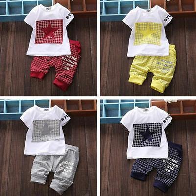 shopping אופנה ילדים Infant Baby Boy Kid Girl Sportswear Clothes T-shirt Top +Short Pants Outfit Sets