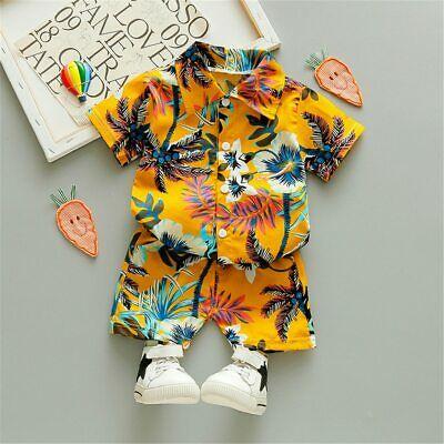 shopping אופנה ילדים Summer Kids Baby Boy Clothes Boho Floral Print Sets 2Pcs T-Shirt+Shorts Outfits
