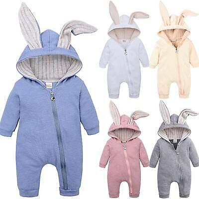 shopping אופנה ילדים Kid Toddler Baby Bunny Ear Zip Up Romper Pajamas Newborn Jumpsuit Outfit Clothes