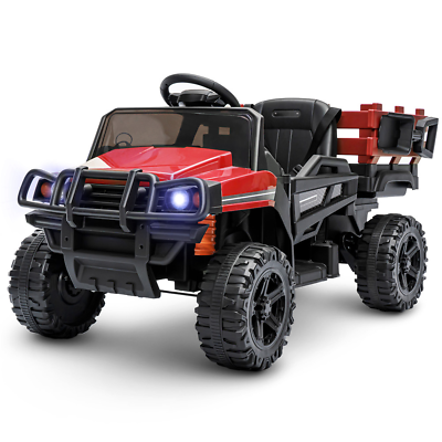 shopping רכב על שלט KinSo 12V Electric Kids Ride On Car Truck w/ Remote Control Trailer MP3/USB for