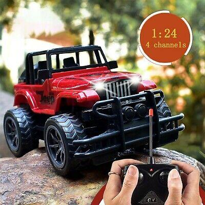 shopping רכב על שלט Remote Control Off Road Toy Car Red 1:24 RC Vehicle With LED Light Gift For Kids