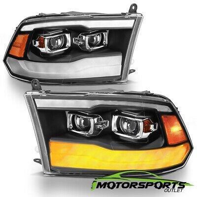 shopping חלקים לרכב For 2009-2018 Dodge Ram 1500 2500 3500 Black LED DRL Dual Projector Headlights