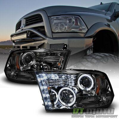 shopping חלקים לרכב Smoked 2010-2018 Dodge Ram 1500 2500 3500 LED Halo Projector Headlights Headlamp