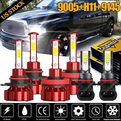 shopping חלקים לרכב For 2016 2017 2018 Dodge RAM 1500 2500 3500 Led Headlight Hi/Lo+Fog light Bulbs