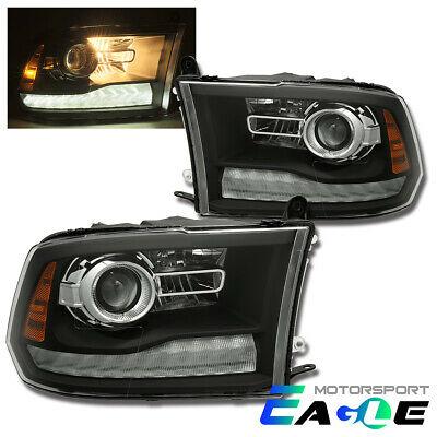 shopping חלקים לרכב Fit 2009-2018 Dodge Ram 1500/2500/3500 Black LED DRL Projector Headlights