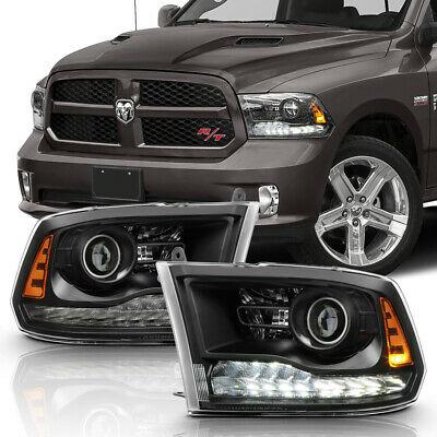 shopping חלקים לרכב 2013-2018 Dodge Ram 1500 2500 3500 Projector Headlights w/ White LED DRL Signal