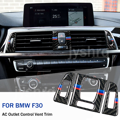 shopping חלקים לרכב Carbon Fiber AC Outlet Control Vent Sticker Interior Cover Trim For BMW 3 4 F30